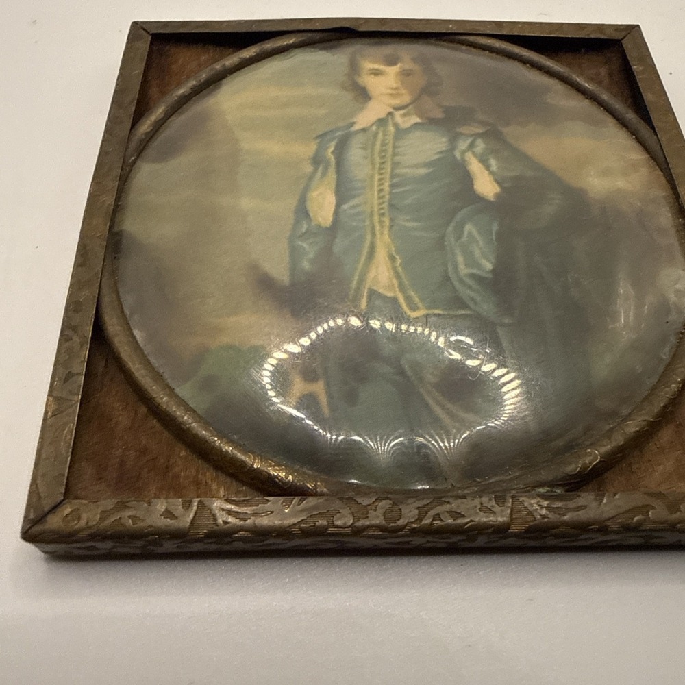 MINI ANTIQUE FRAMED The Blue Boy Thomas Gainsborough 3x3" - Picture 5 of 9
